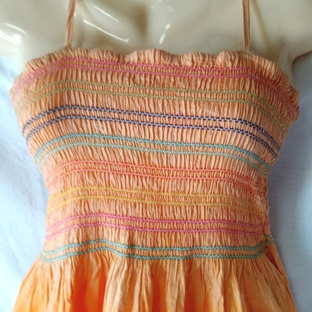 Women's Orange Sequined Sundress Size Medium